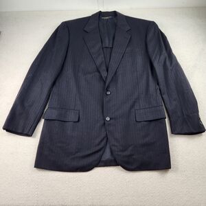 Brooks Brothers Navy Blue Pin Stripe 2 Button Size 42 Long Suit Jacket